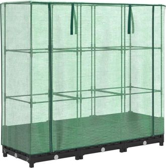 vidaXL Jardinera Elevada Con Cubierta De Invernadero Aspecto Rat&aacute;n 120x40x123 Cm Vidaxl