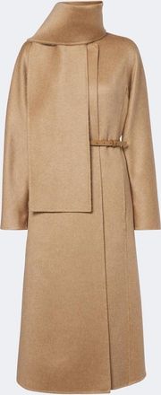 Max Mara Scarf-detail camel hair and mohair coat