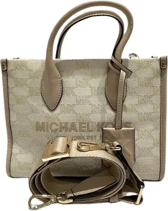 Michael Kors Pre-owned Handbags, female, Beige, Size: ONE SIZE Pre-owned Canvas Handbag