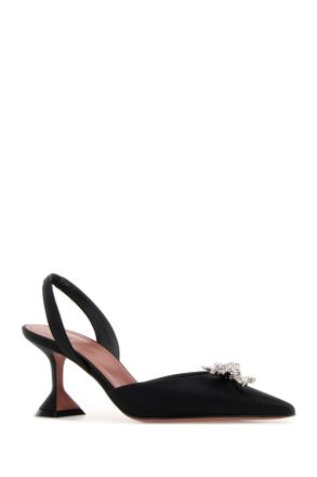 Amina Muaddi Rosiesling70 Black Scarpe Con Tacco High Heel Shoes