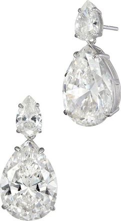 Savvy Cie Jewels Silver Cz Dangle Earrings