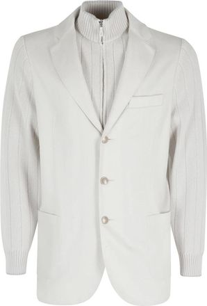 Eleventy Hooded Blazer - Heren - Blazers - Grijs - L - Wol - Jassen