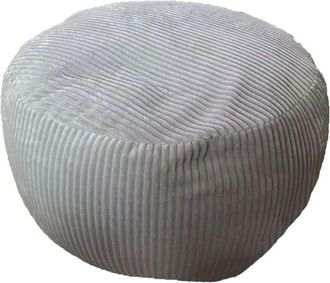 Relaxdays Puf Relaxdays, Terciopelo, Hxd: 35 X 50 Cm, Relleno De Poliestireno, Coj&iacute;n Redondo, Taburete Sal&oacute;n, Puf, Gris Claro