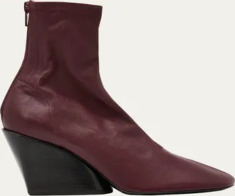 Proenza Schouler 70mm Slant Stretch Leather Ankle Boots