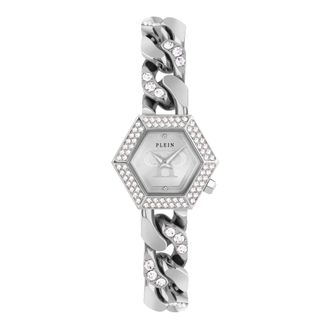 Philipp Plein Accessoires, Dames, Grijs, ONE Size, Hexagon Groumette 28mm Horloge