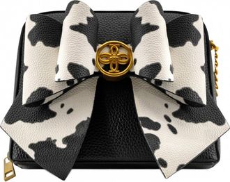 Like Dreams Womens Moo Bow Mini Crossbody Bag In Black