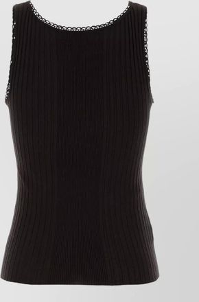 Miu Miu wool tank top scoop neck lace