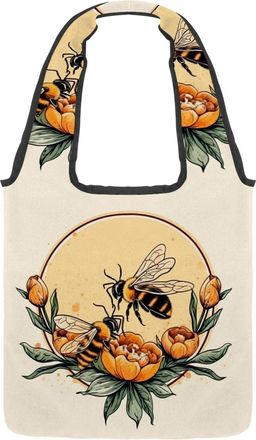 Generic 878040_3 Reversible Canvas Shoulder Tote - Double-Sided Print, 12oz Cotton, 27cm Drop, Fold-Flat Bag for Travel, Shopping, Street Outings