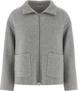 PESERICO Double Cloth Jacket Puffer Jackets Gray