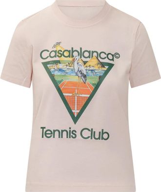 Casablanca Fitted T-shirt - Dames - T-shirts - Roze - XS - Katoen - Tops