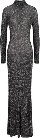 Balenciaga Sparkled High Neck Maxi Dress - Dames - Avondkleed - Zwart - XS - Pailletten - Kleedjes