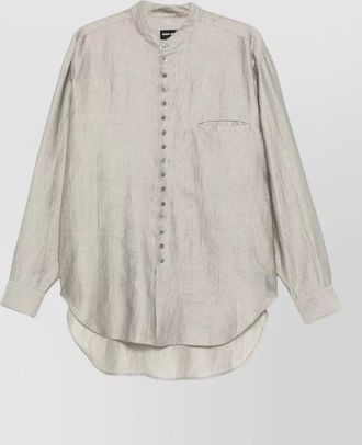 Giorgio Armani longline shirt mandarin collar chest pocket