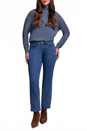 Tribal Audrey With 3D Flower Flare Jeans In Navy