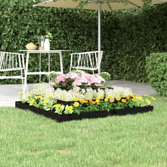 vidaXL Vidaxl - Jardinera Madera Maciza De Pino Negro 110x110x27 Cm