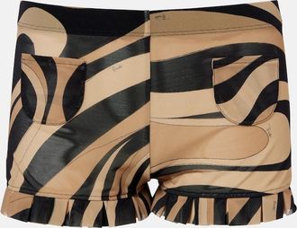 Pucci Marmo ruffled mesh shorts