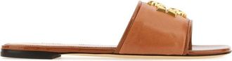 Tory Burch Brown Logo Sandals