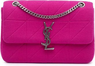 Saint Laurent Borsa a tracolla Jamie media con patchwork in jersey e lana 2020 - Rosa