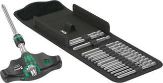 Wera Kraftform Kompakt 400 ra Set Imperial 1 Cacciavite porta inserti 17 parti Croce Phillips, torx, Brugola interna, q - Wera