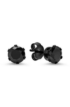 Steeltime Unisex Crystal Stud Earrings in Black at Nordstrom Rack