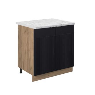Vicco Armario Bajo Para Fregadero Fame-line, Rayas Negras, 80 Cm, Et M&aacute;rmol