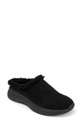 Aerosoles Flory Faux Shearling Slipper in Black Suede Shearling at Nordstrom, Size 7