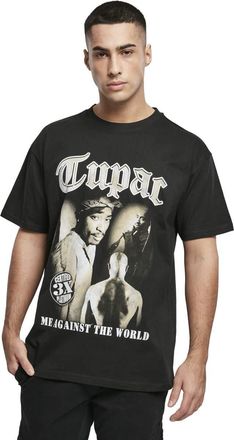 Mister Tee Herren Tupac MATW Sepia Oversize Tee T-Shirt, Black, XL