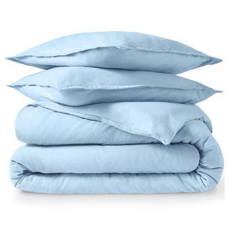 Bare Home 100% Cotton Flannel Duvet Cover & Sham Set in Light Blue at Nordstrom, Size California King