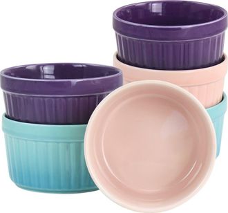 Crock-pot Thornburg 6 Piece 12 Ounce Round Stoneware Ramekin Set in Pastel in Blue at Nordstrom