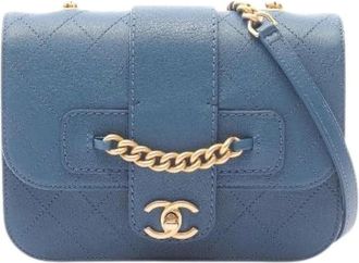 Chanel Pre-owned Matelasse Grained Calf Shoulder Bag - Dames - Vintage Schoudertas - Blauw - ONE Size - Leer - Vintage