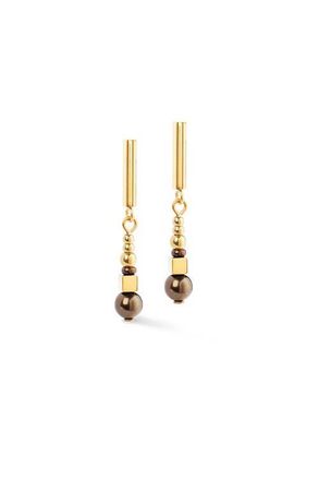 Coeur de Lion Shimmering Princess Pearls Gold Earrings in Brown at Nordstrom