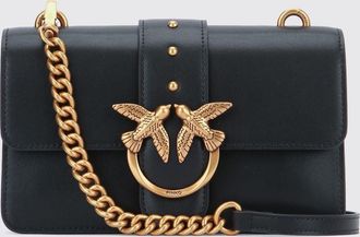 Pinko Love Bag One Studded Leather Mini Crossbody Bag with Logo