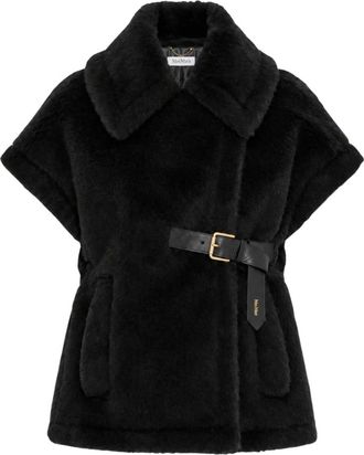Max Mara NewAbavo Cape - Dames - Jassen - Zwart - Maat: S/M Zijde