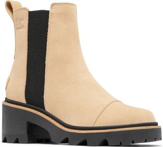 Sorel Womens Joan Now Waterproof Chelsea Boots In Canoe/ Black