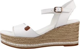 POPA Arenal Wedge Sandal - Dames - Sleehakken - Wit - 40 EU - Leer - Schoenen