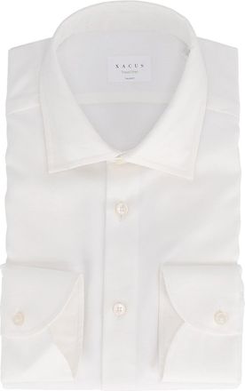 Xacus Tailored White Cotton Long-Sleeve Shirt