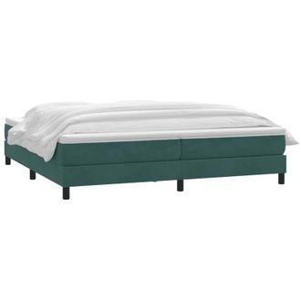 vidaXL Cama Box Spring Con Colch&oacute;n Terciopelo Verde Oscuro 180x220 Cm Vidaxl