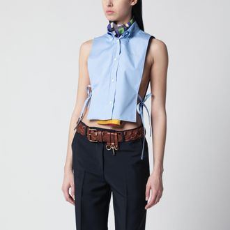 Miu Miu Camicia celeste in popeline