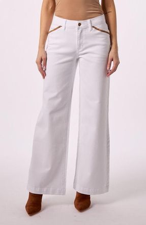 Blue Revival Sadie Mid Rise Wide Leg Jeans in White at Nordstrom, Size 28