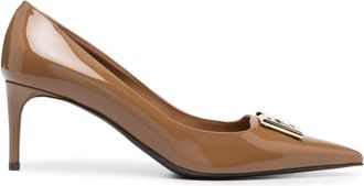Dolce & Gabbana 65mm patent leather pumps - women - Calf Leather/Calf Leather/Calf Leather - 37.5 - Brown