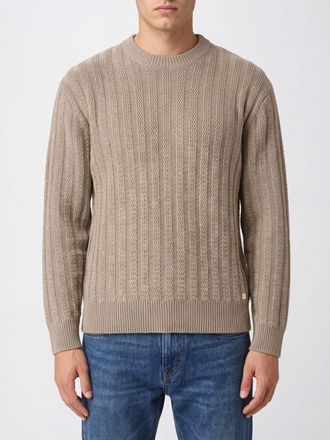 HUGO BOSS Maglia girocollo in cotone a maniche lunghe