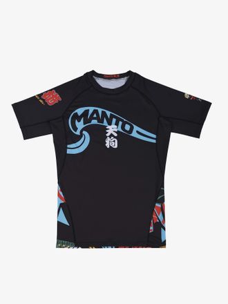 OEM Manto Camiseta De Manga Corta Para Hombre Tengu Negra L