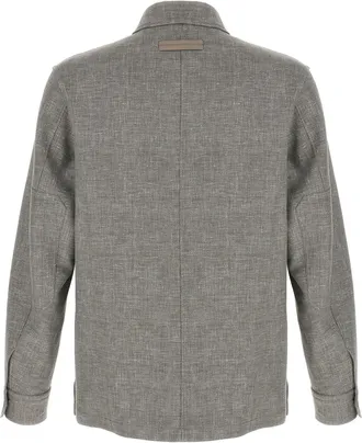 Ermenegildo Zegna Mens Beige Linen Blouse