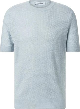 Gran Sasso Rondgebreide trui - Heren - Ronde hals truien - Blauw - 3XL - Katoen - Truien & Vesten