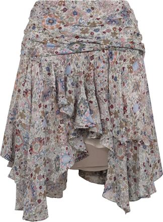 Isabel Marant Gonna asimmetrica con ruches - Toni neutri