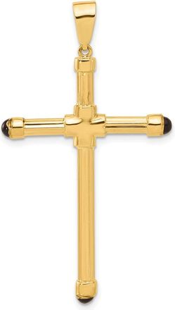 Diamond2Deal 14k Yellow Gold Polished with Black Onyx Cross Pendant