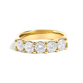 House of Brilliance 14K Gold 1 1/2 Cttw Diamond 5 Stone Band Ring