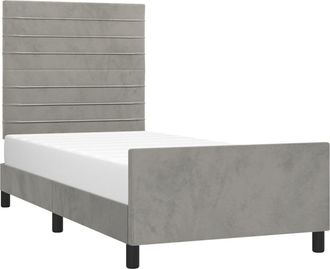 vidaXL Vidaxl - Estructura De Cama Sin Colch&oacute;n Terciopelo Gris Claro 100x200 Cm