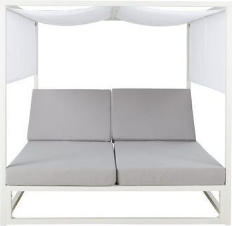 Maisons du monde Cama de jard&iacute;n de aluminio blanco