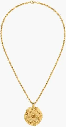 Yoj Flower Pendant Rope Necklace In Gold at Nordstrom