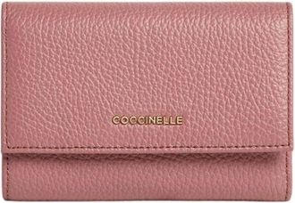 Coccinelle Metallic Medium Wallet - Dames - Portefeuilles - Roze - ONE Size - Katoen - Accessoires